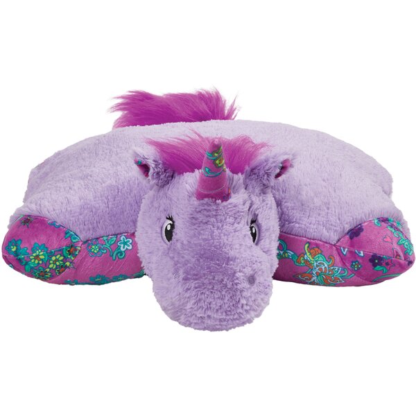 weighted plush unicorn throw pillow